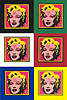 Marilyn/ 6 Colors/5 x 5 - Black, Blue, Green, Yellow, White and Red  /2003