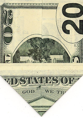 Pentagon in US$20 bill/ 2003/ work in progress - Satoshi Kinoshita